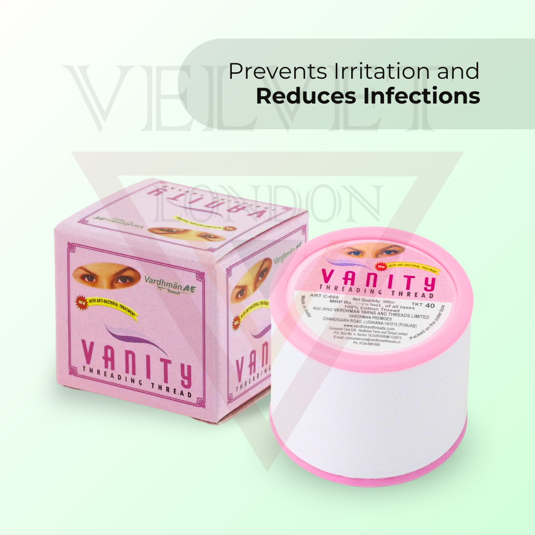 3x VANITY Antibacterial Eyebrow Threading Thread Facial Hair Removal Cotton