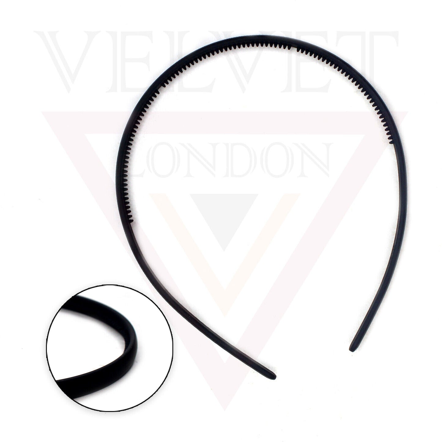 6x Black Matte Hair Hoop Grip Teeth Comb Frosted Hair Band HeadBand Girls Ladies