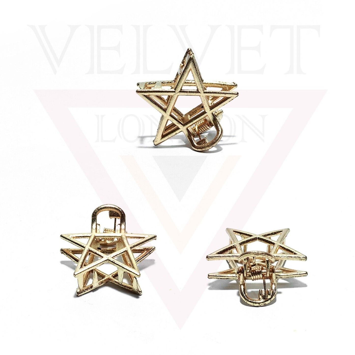 2x Metal Hair Claw Star Non-Slip Hair Jaw Clips Hairpins Strong Hold Accessories