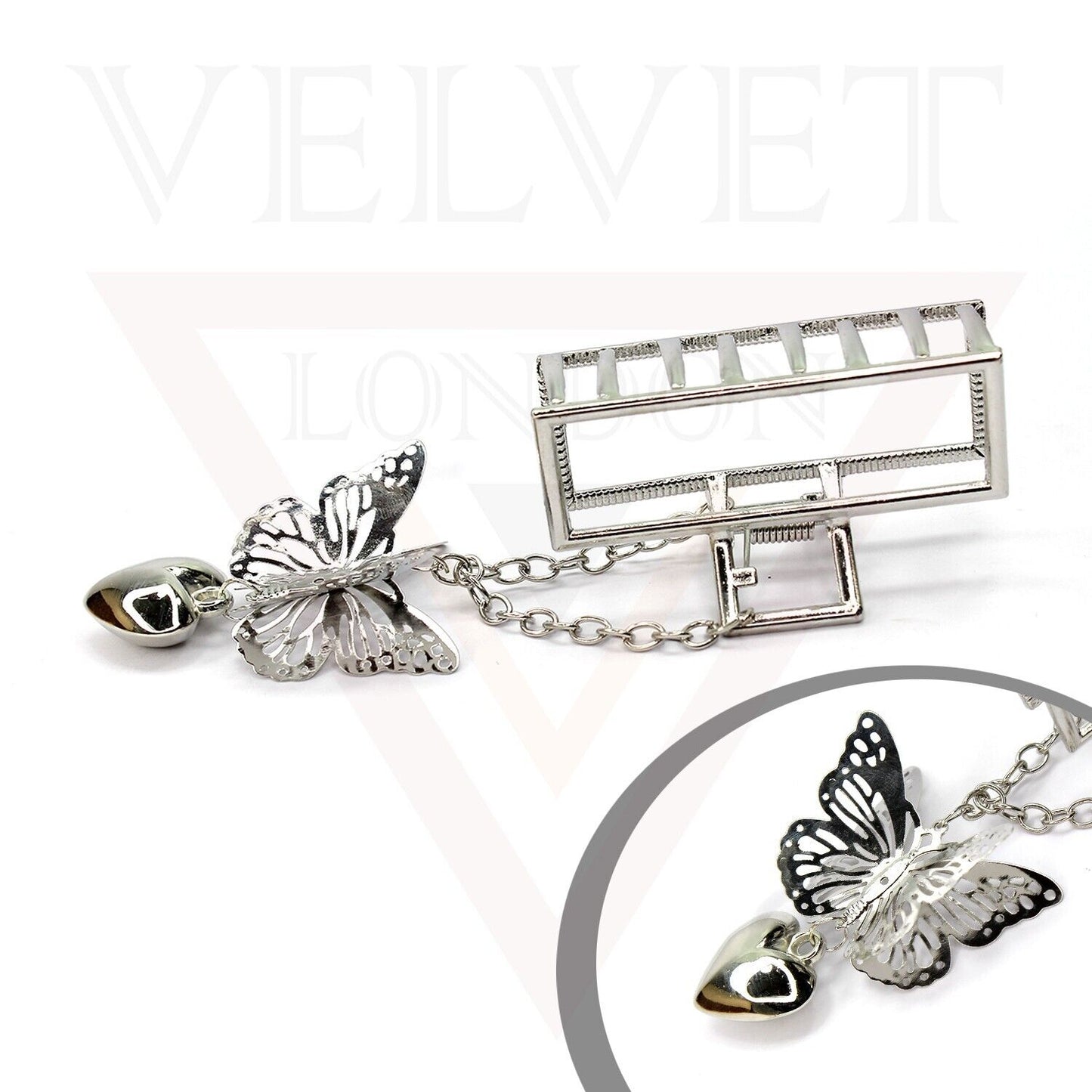 Dangle Hair Claw Clips Heart Metal Silver Square Hair Barrette Claw Clips Grip