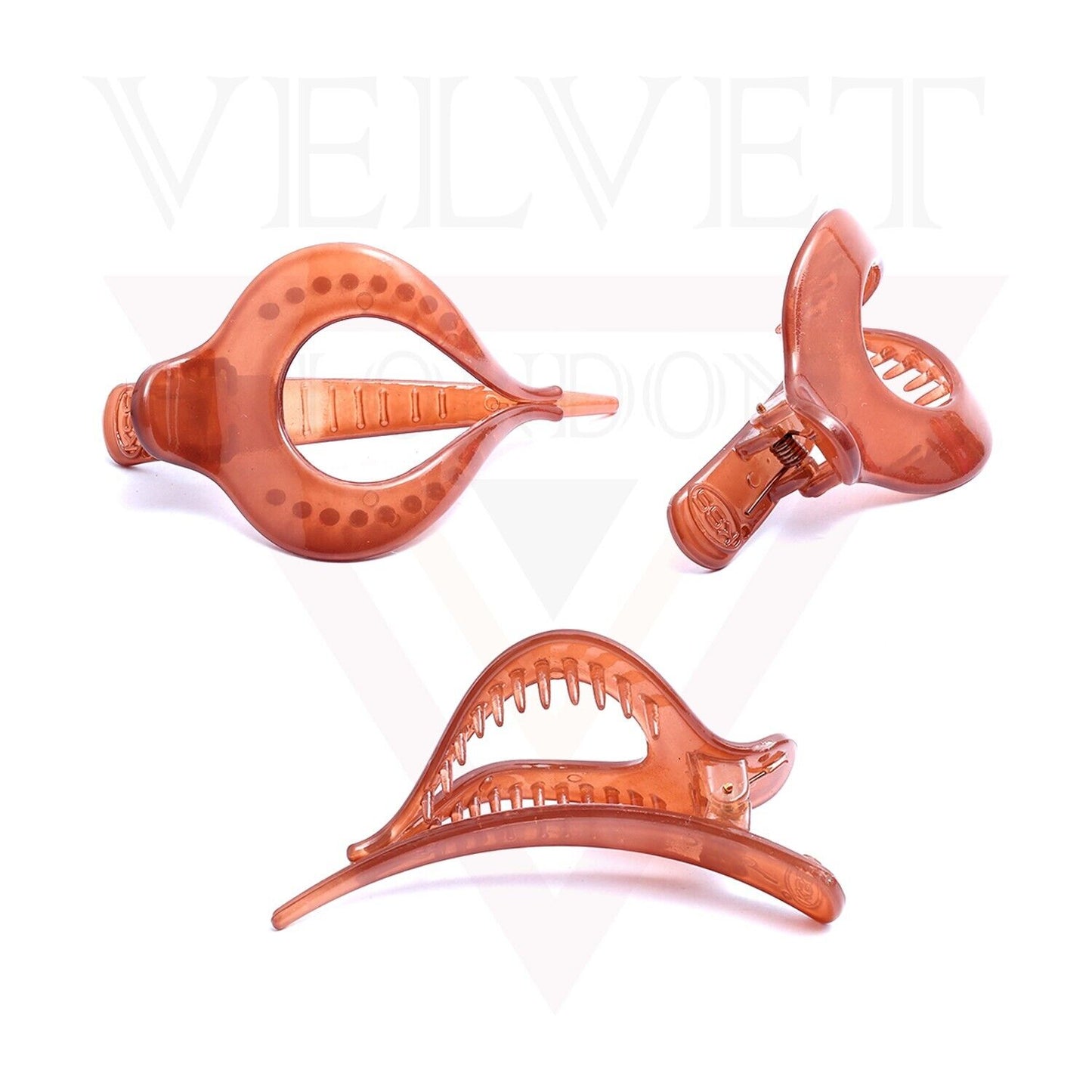 3x Hair Claw Clips Hair Clamp Black White Brown Slider Yoga Hair Claws Hairpins