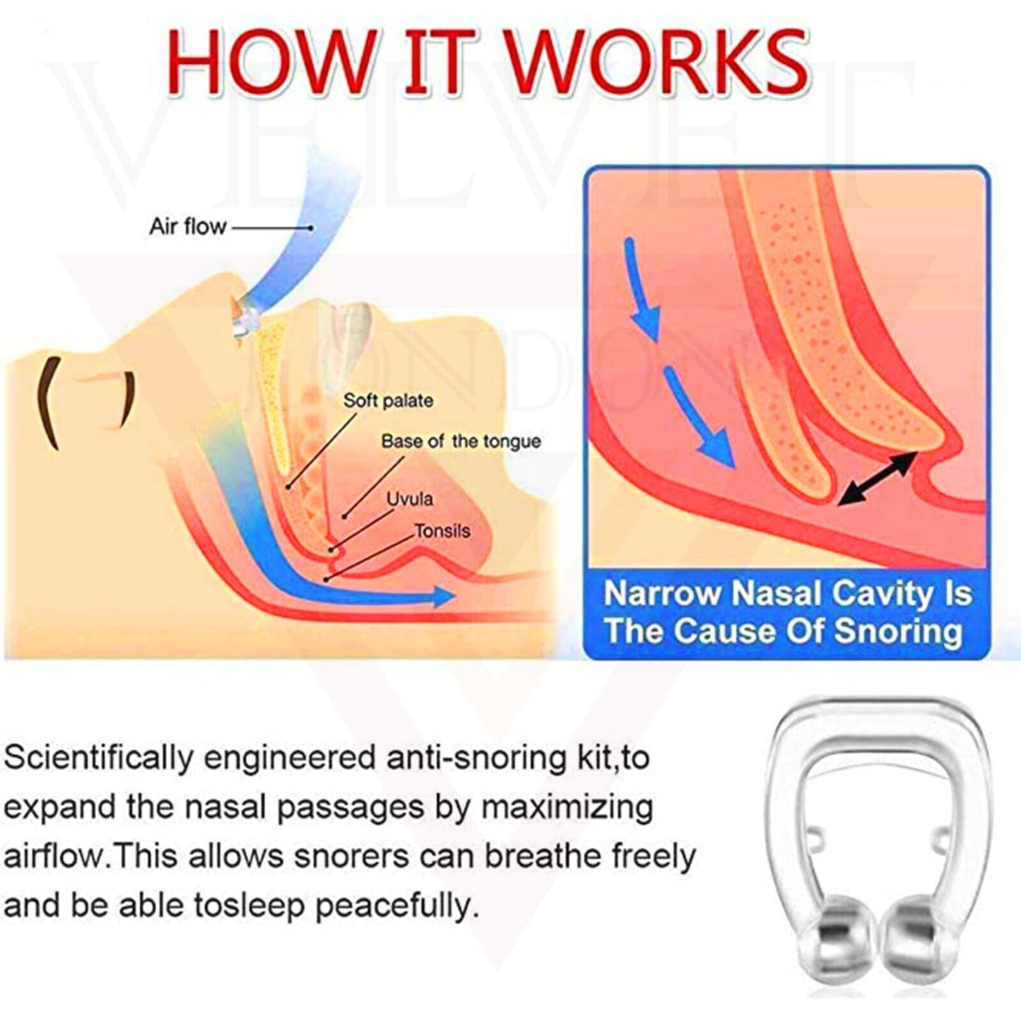 3x Stop Snore Nose Clips Magnetic Anti Snoring Silicone Sleeping Breath Device