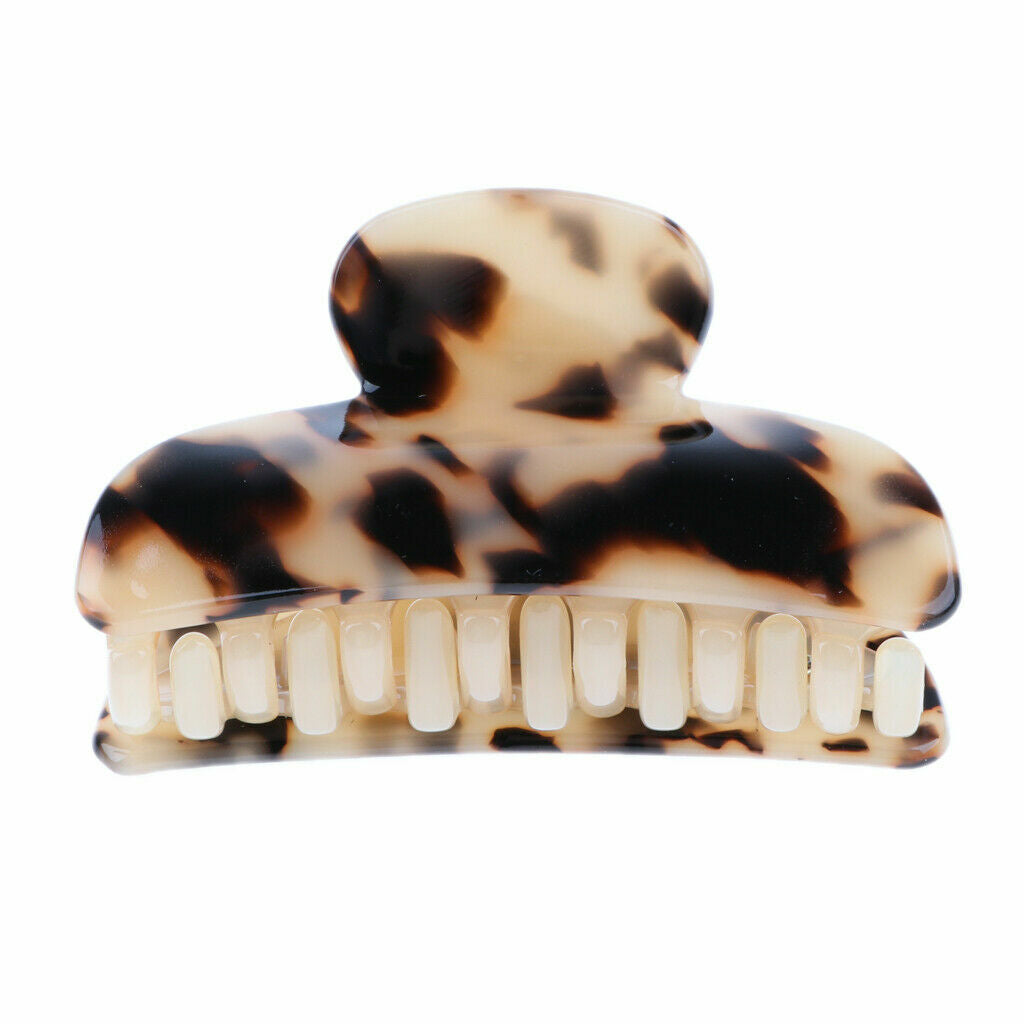 Hair Claw Clips Tortoise Shell Clamp Mini Tigerprint Grip Curved Teeth Barrettes