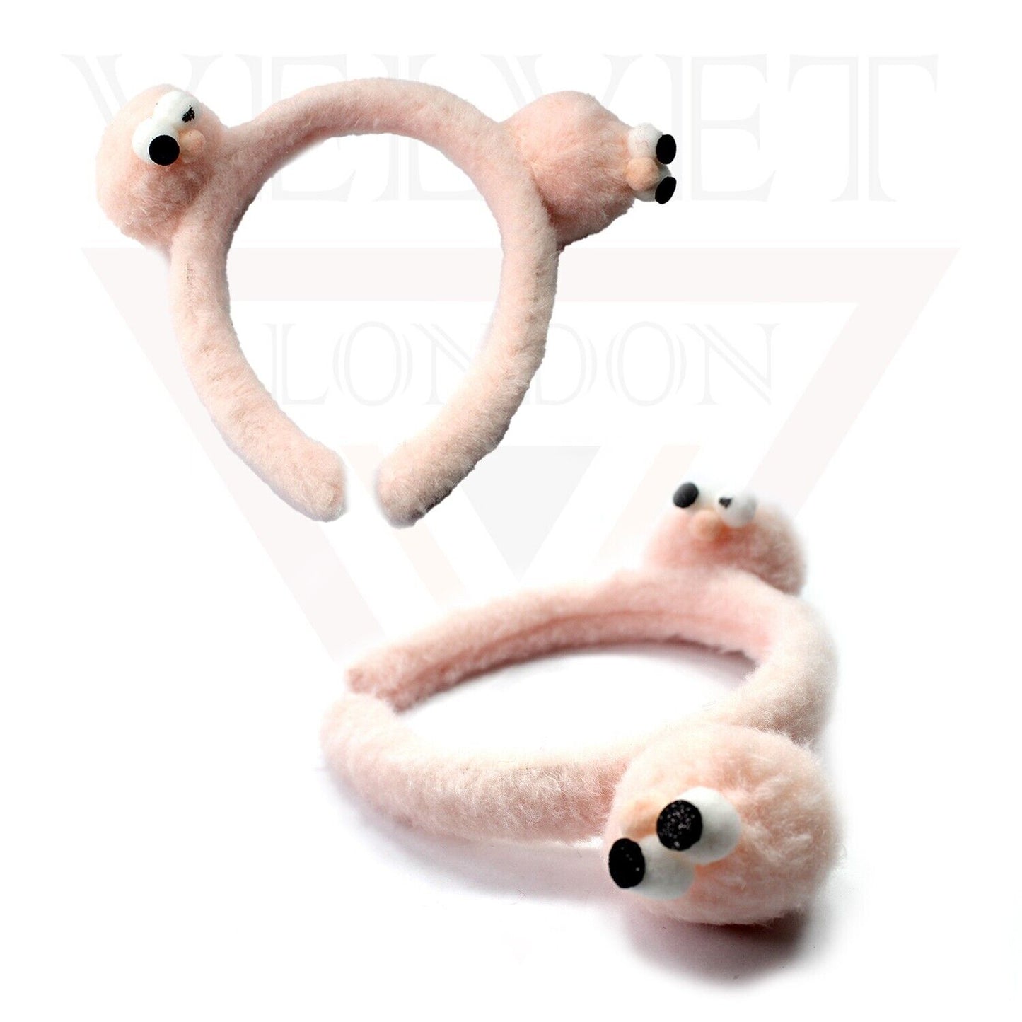 2x Fur Headbands Hair Band Red Pink Pom Pom Soft Hair Hoop For Baby Girl Women