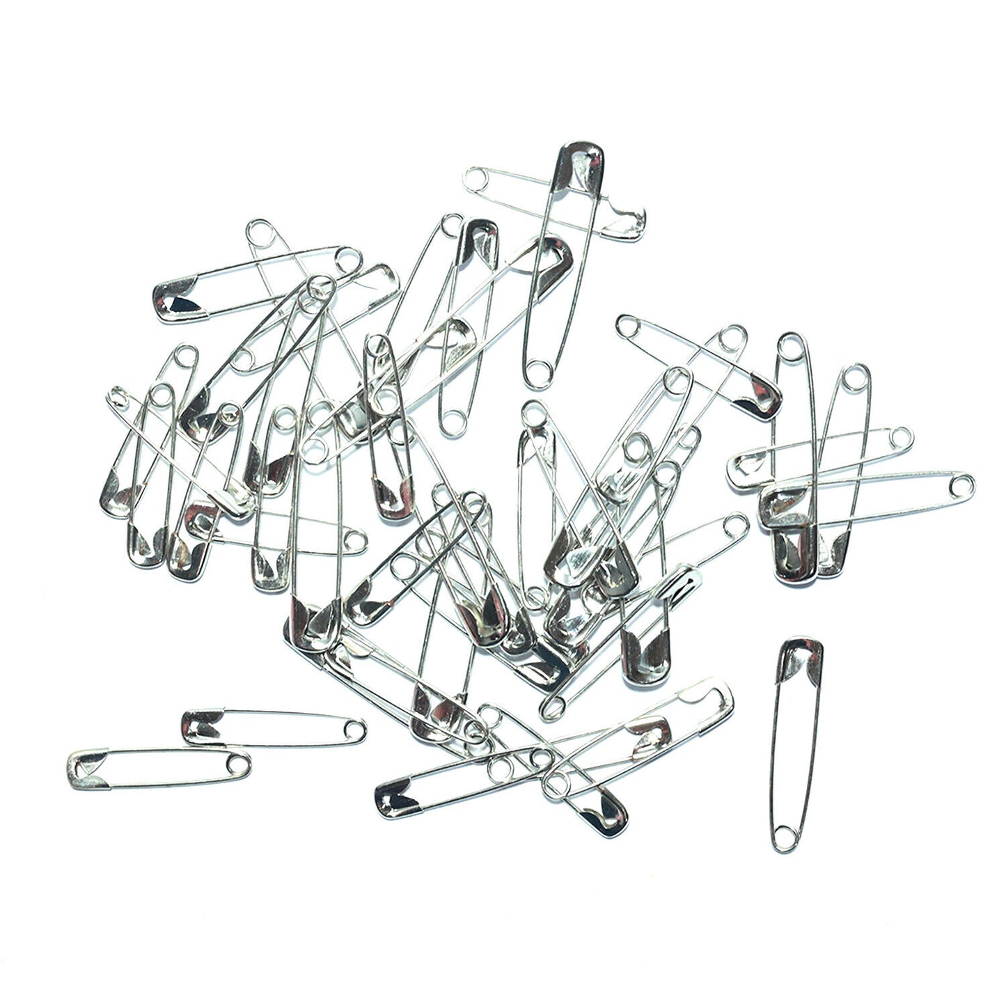 50pcs Metal Silver Safety Pins Assorted Size Needles Sewing Craft Multipurpose