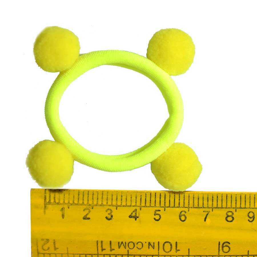 6x Pompom Hair Band Fur Ball Ponytail Holder Hair Tie Elastic Ropes Hair Ring