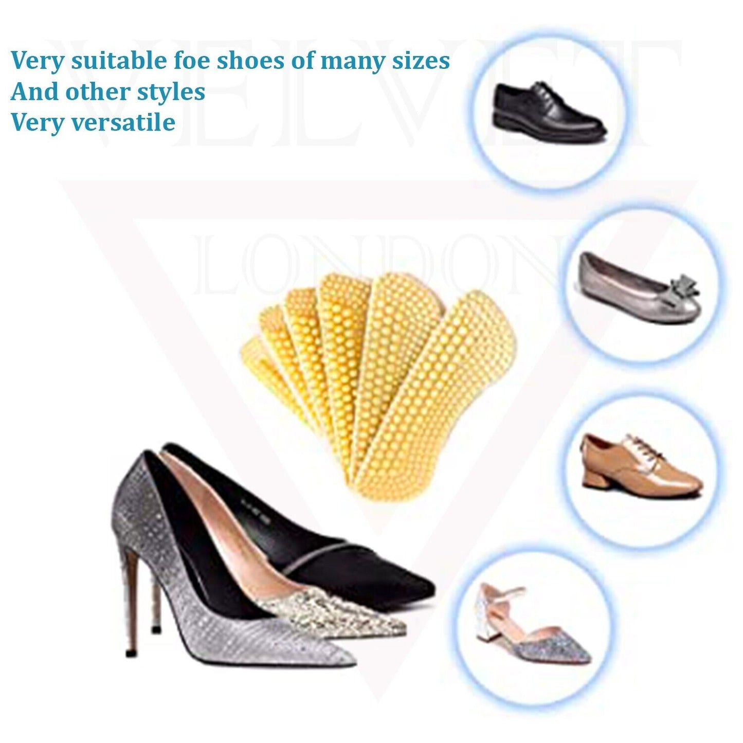 1 Pair Anti Slip Heel Grip Pads Loose Shoes Liner Cushions Foot Care Uk