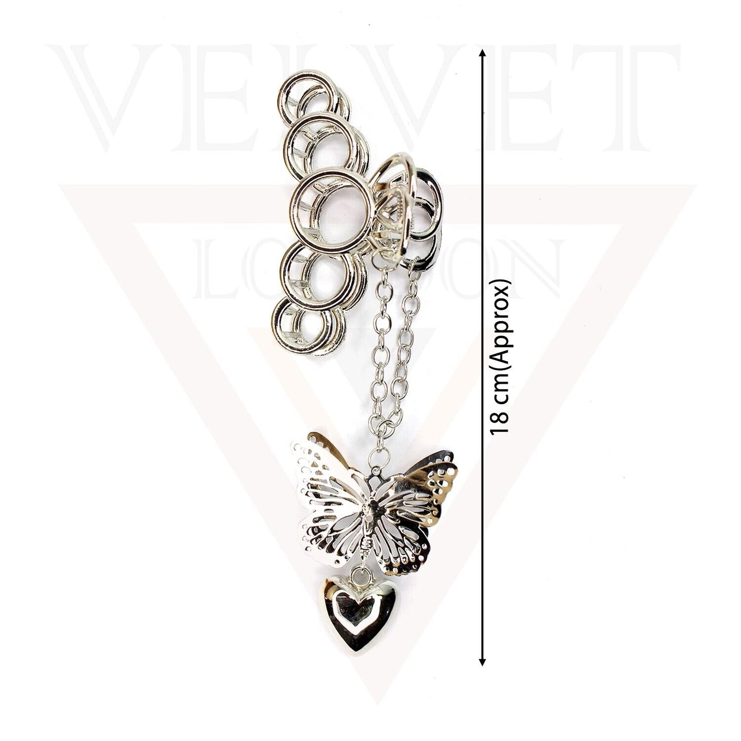 Hair Claw Clips Drop Dangle Hair Clamp Heart Butterfly Metal Non-Slip Round Pins