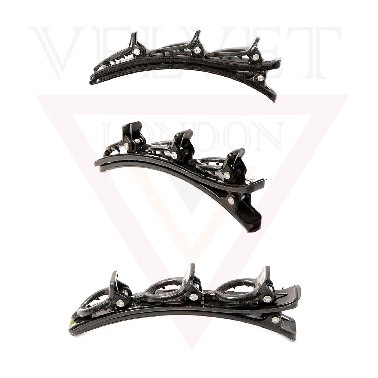 2x Black Double Bangs Hairstyle Hair Pins With Hair Twist Clips Hair Accessories