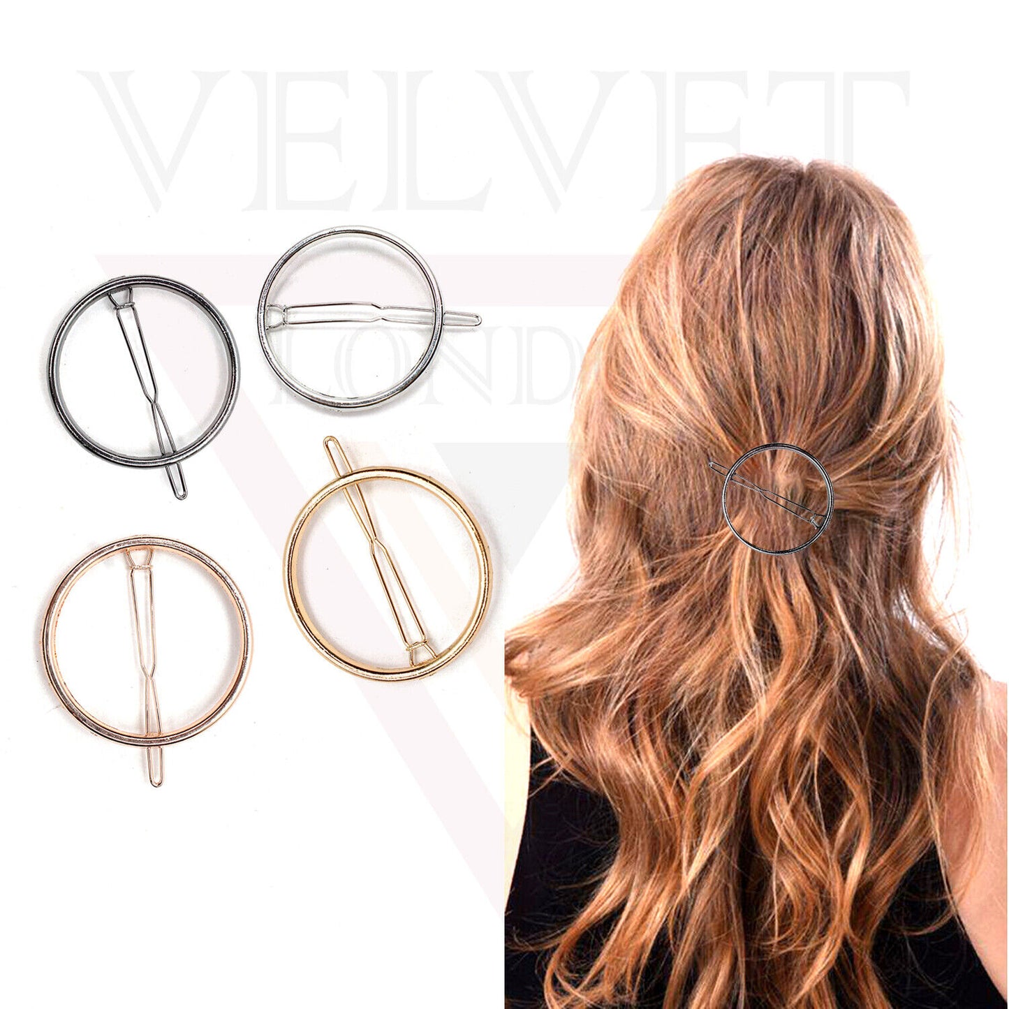 4pcs Metal Hair Clip Round Hair Pins Grip Sliders Clips Hair Styling Accessories
