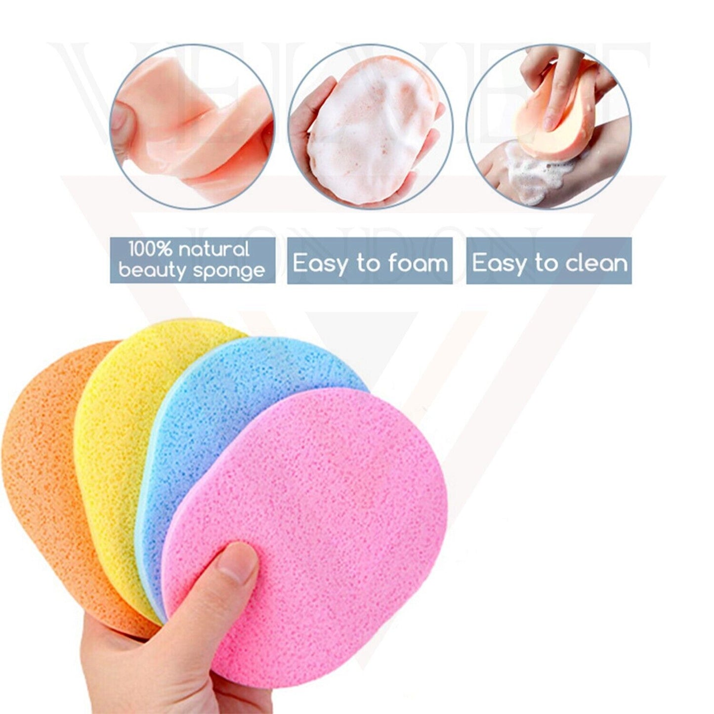 6 Pcs Sponge Pads Cleansing Face Wash Sponges for Facial Face Makeup Remover