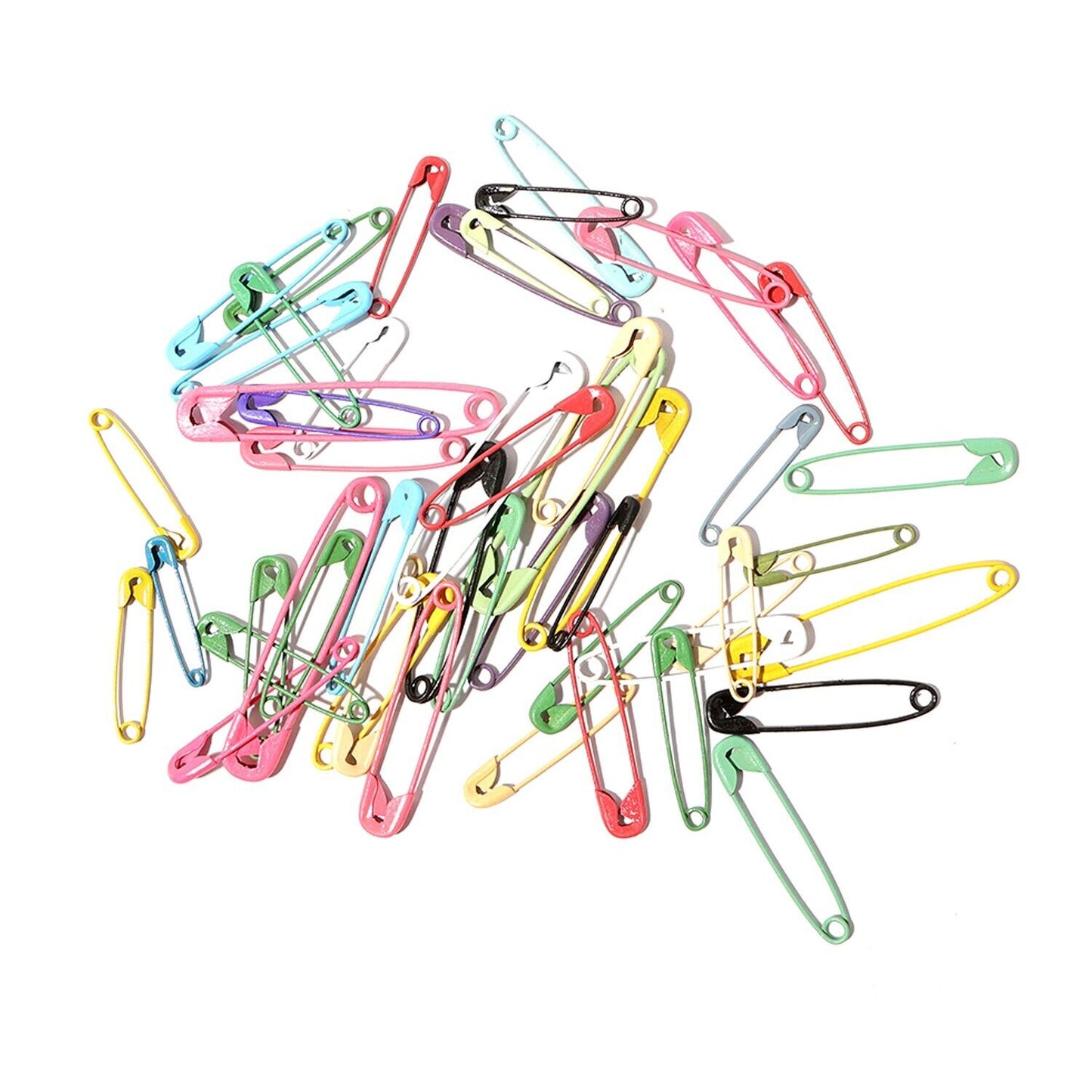 50x Assorted Multicolour Safety Pins Craft Sewing Nickel Metal Plated Safety Pin