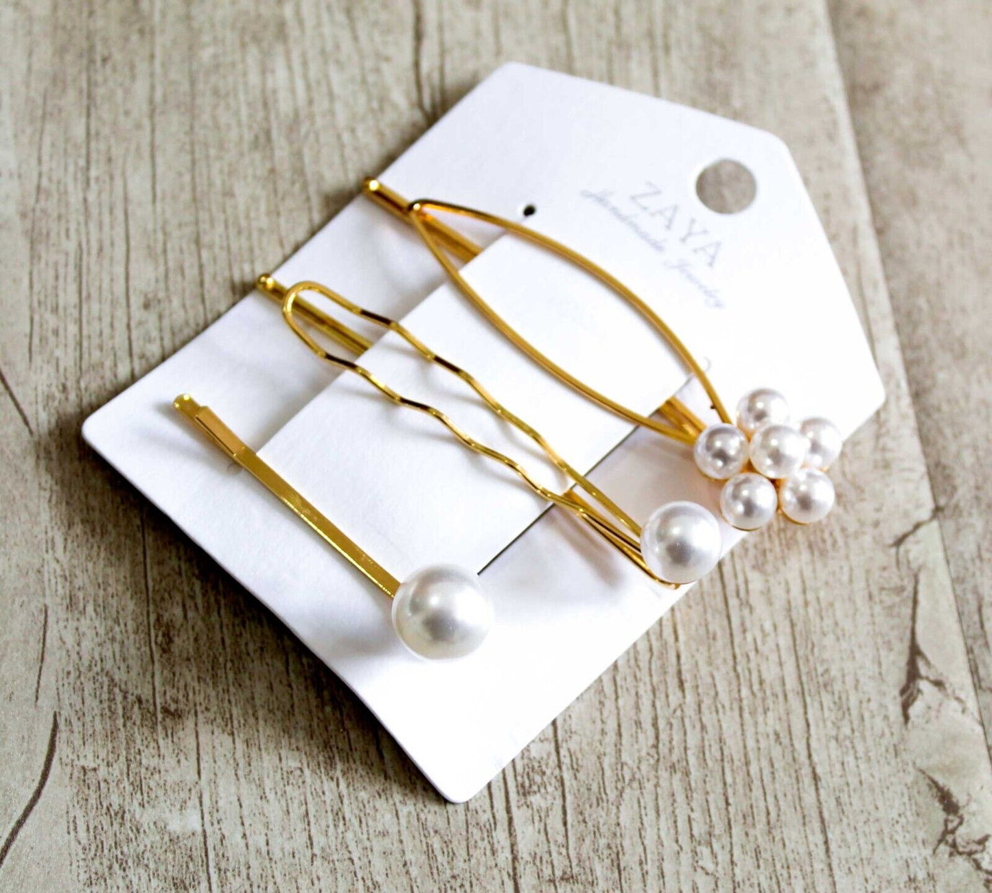 3Pcs Pearl Hair Pin Hair Clip Hairpins Slider Metal Grips Barrette Tik Tock Pins