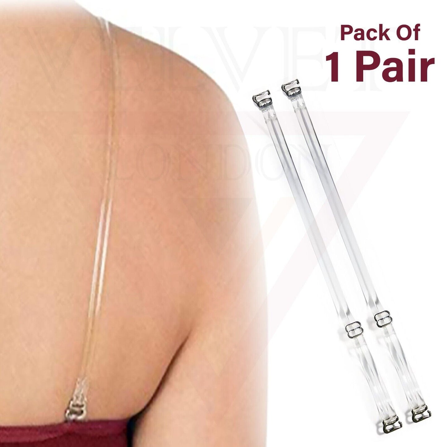 Transparent Bra Strap Invisible Thick Elastic Clear Adjustable Metal Hook New UK
