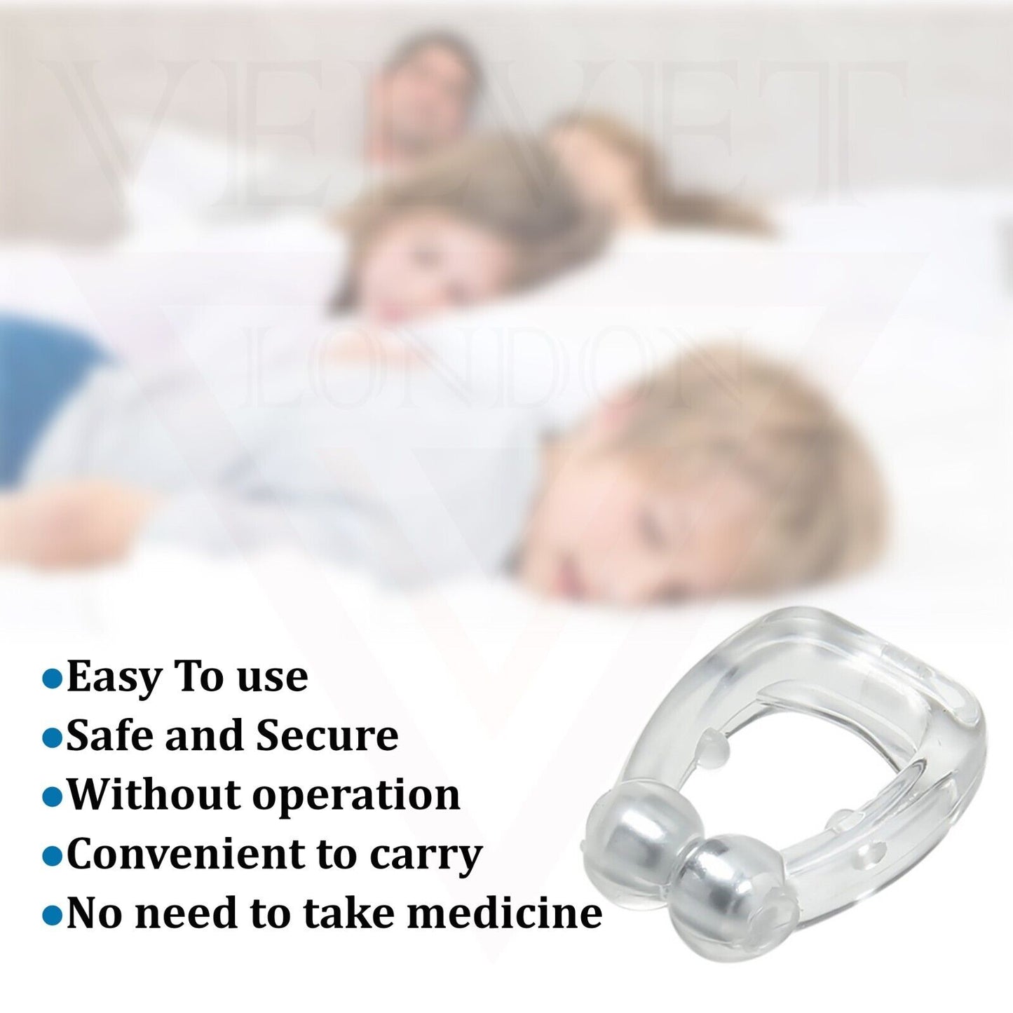 3x Stop Snore Nose Clips Magnetic Anti Snoring Silicone Sleeping Breath Device