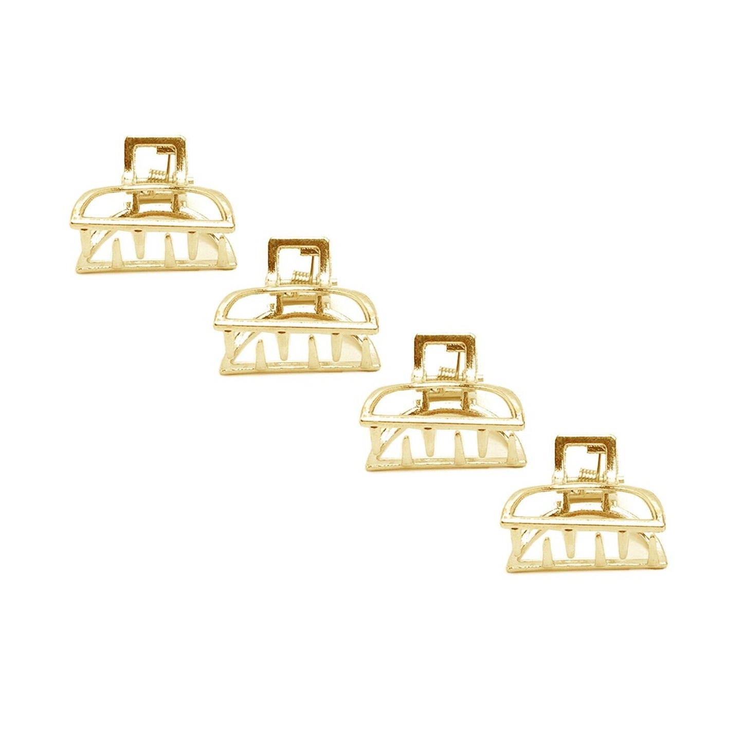 2x Golden Hair Claw Non-Slip Mini Hair Jaw Clips Clamp Hair Styling Accessories