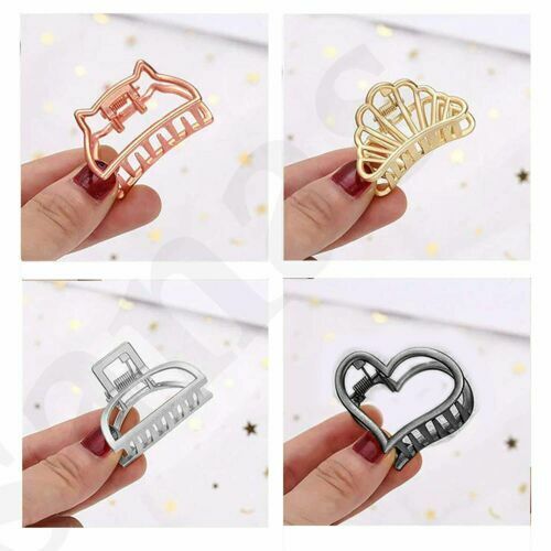4x Crown Hair Claw Tiny Metal Mini Hair Jaw Clips Small Hair Clamp Girls Gripper