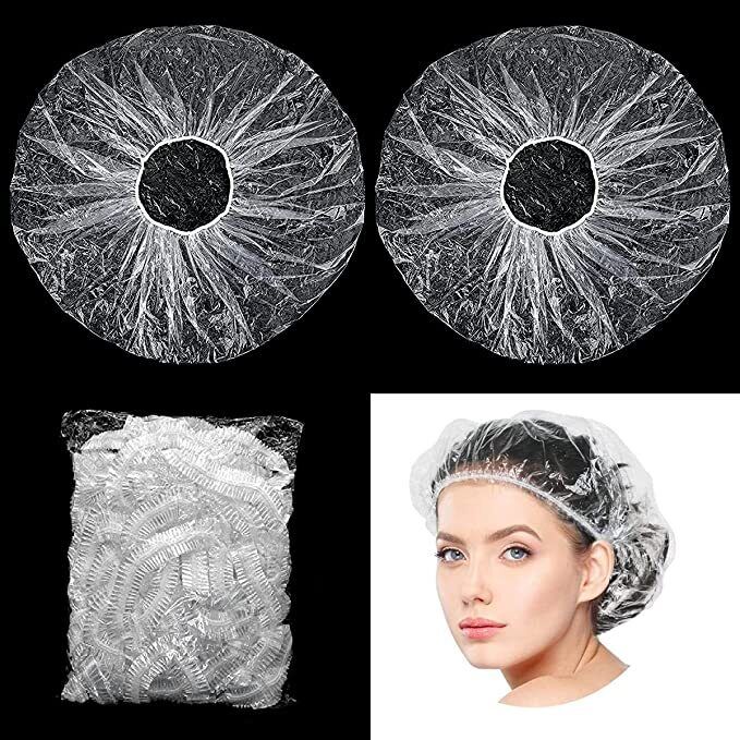 50 Pcs Disposable Shower Caps Large & Thick Waterproof Elastic Hair Bath Caps