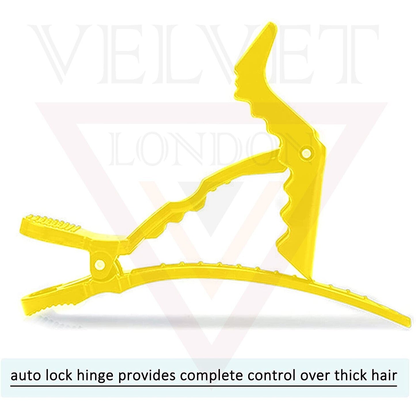 6x Crocodile Hair Clips Hair Clamp Salon Sectioning Clips Yellow Professional