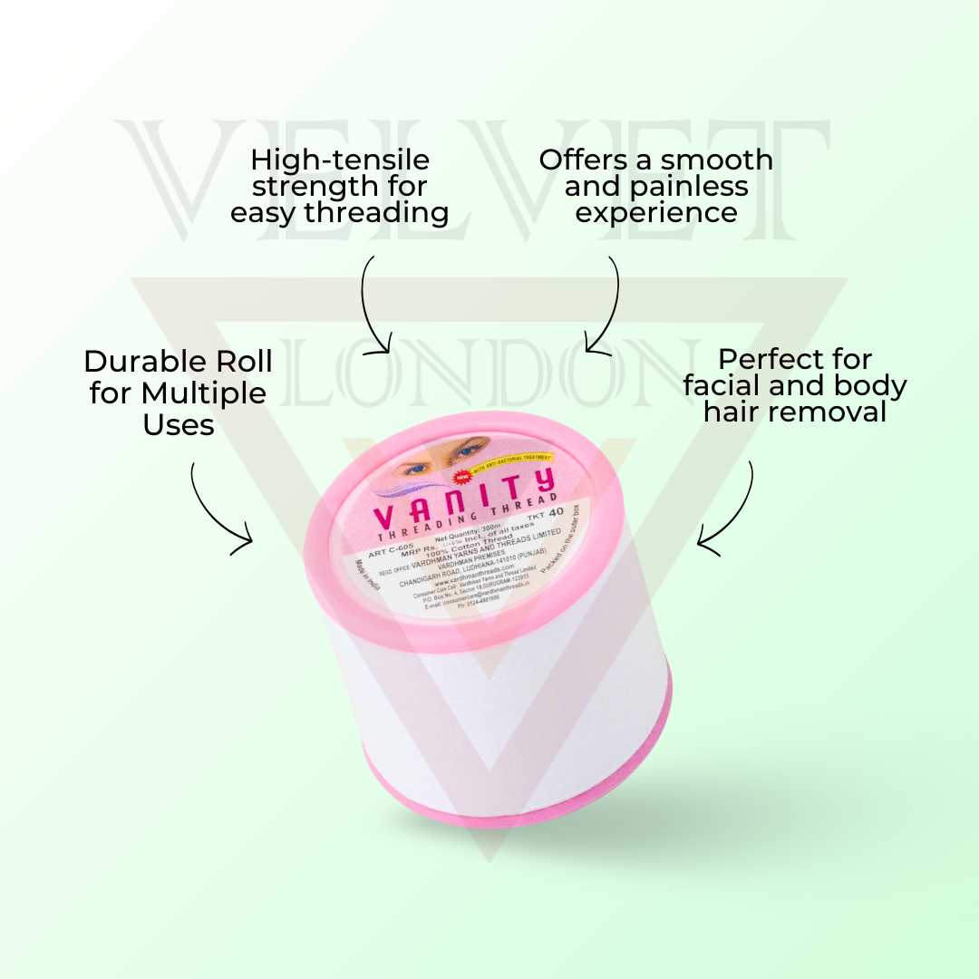 3x VANITY Antibacterial Eyebrow Threading Thread Facial Hair Removal Cotton