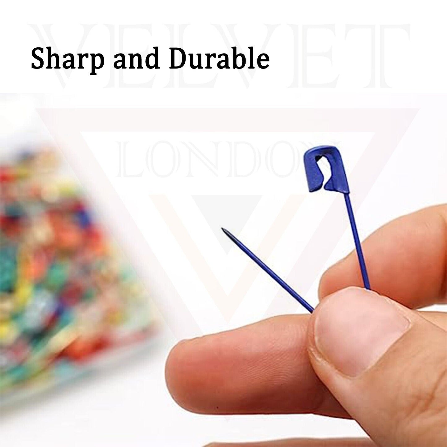 50Pcs Blue Safety Pins Metal Sewing Nickel Pins for Art Craft Jewellery Making