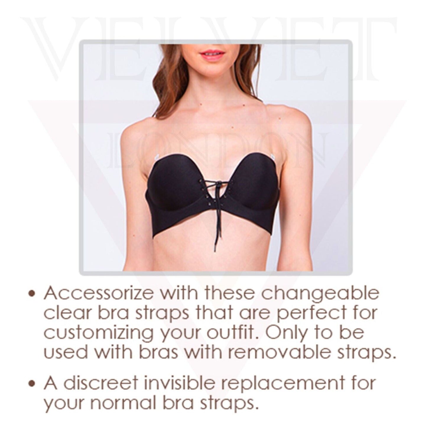 Non-Slip Invisible Clear Bra Straps ransparent Replacement Bra Shoulder Straps