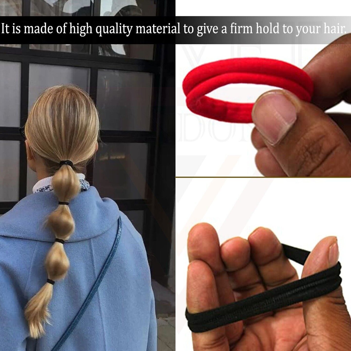 50x Baby Hair Ties Headbands Elastics Dark Hair Band Ponytail Holder Accessories