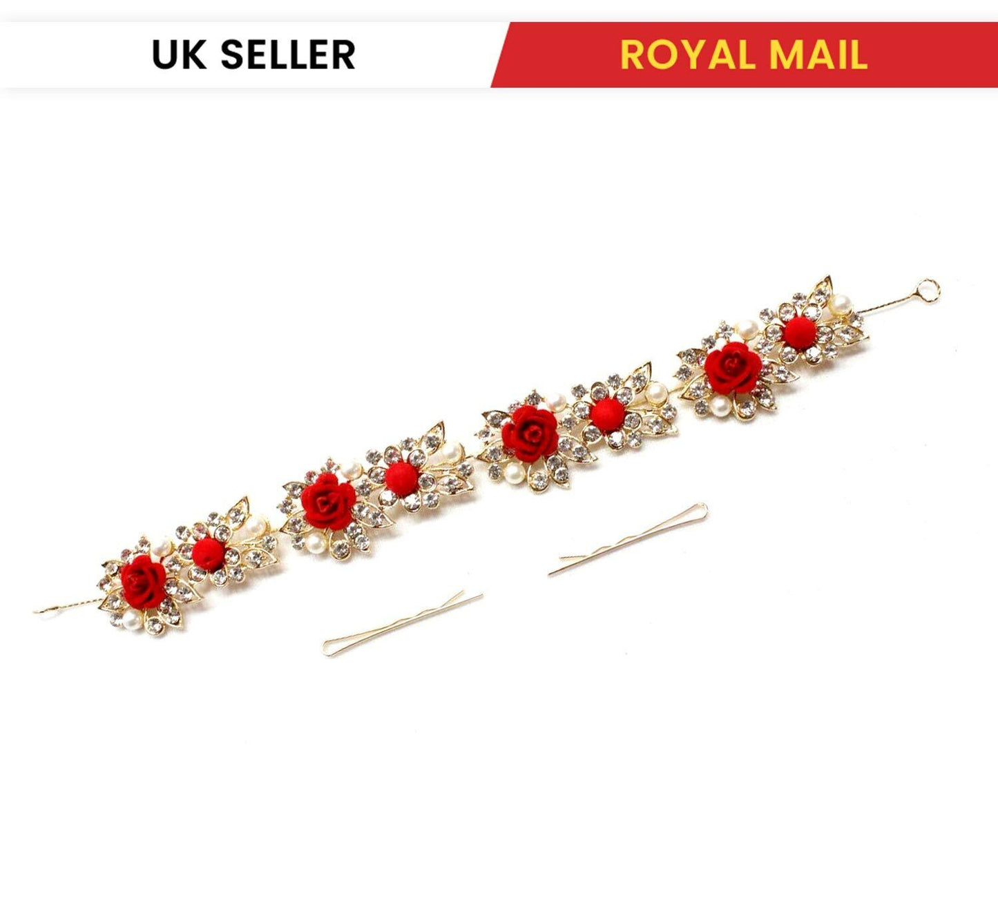 Bridal Hair Styling Broach Rose Rhinestone/Pearl Hairpin Hair Clip Wedding