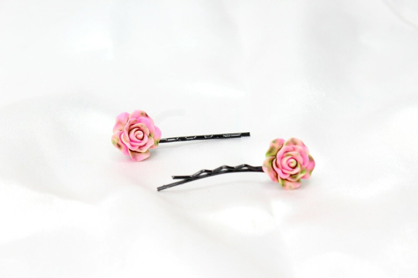 20x Hair Pins Colorful Rose Flower Bobby Pins Hair Clips Metal Grips Slide Pins