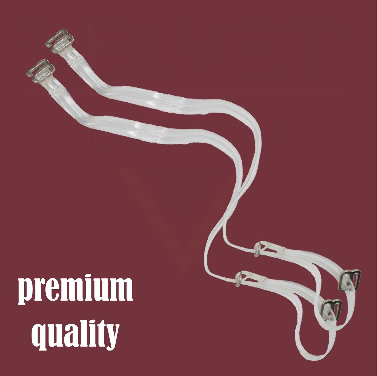 Transparent Bra Strap Invisible Thick Elastic Clear Adjustable Metal Hook New UK