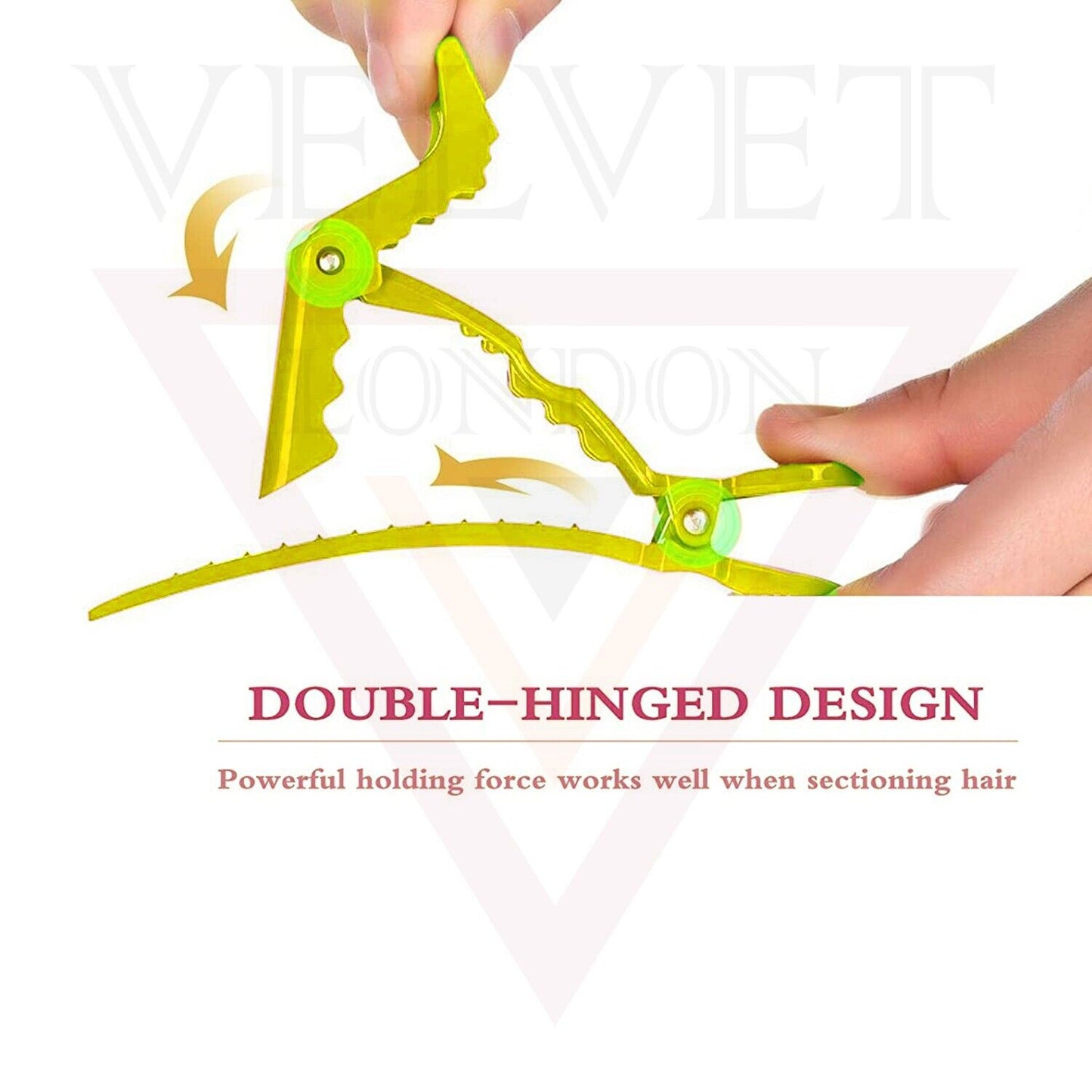 6x Crocodile Hair Clips Hair Clamp Salon Sectioning Clips Yellow Professional