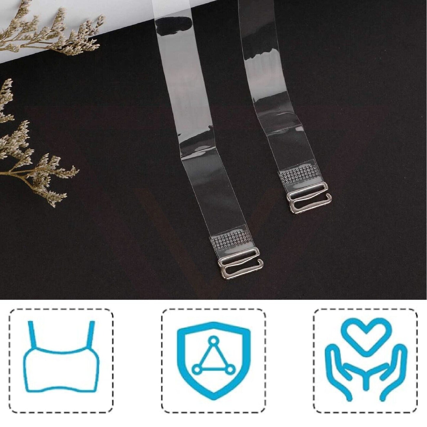 Non-Slip Invisible Clear Bra Straps ransparent Replacement Bra Shoulder Straps