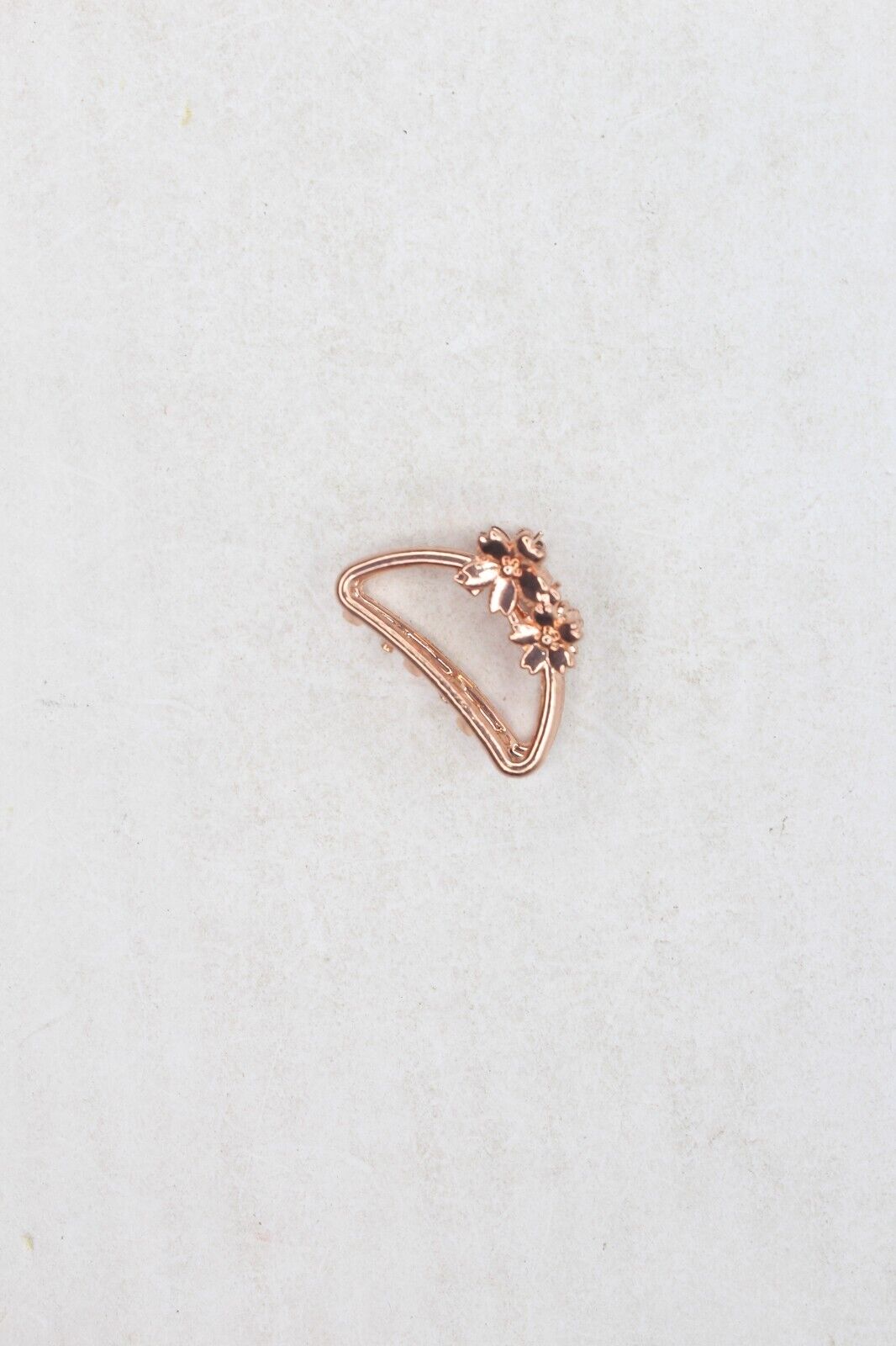 2x Metal Hair Claw Clips Hair Clamp D-Shape Rose Gold Flower Hair Accessories