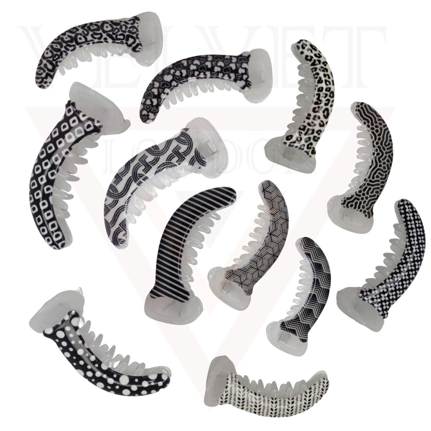 3pcs Hair Clips Black White Banana Hair Clip Barley Twist Hair Comb Ponytai uk