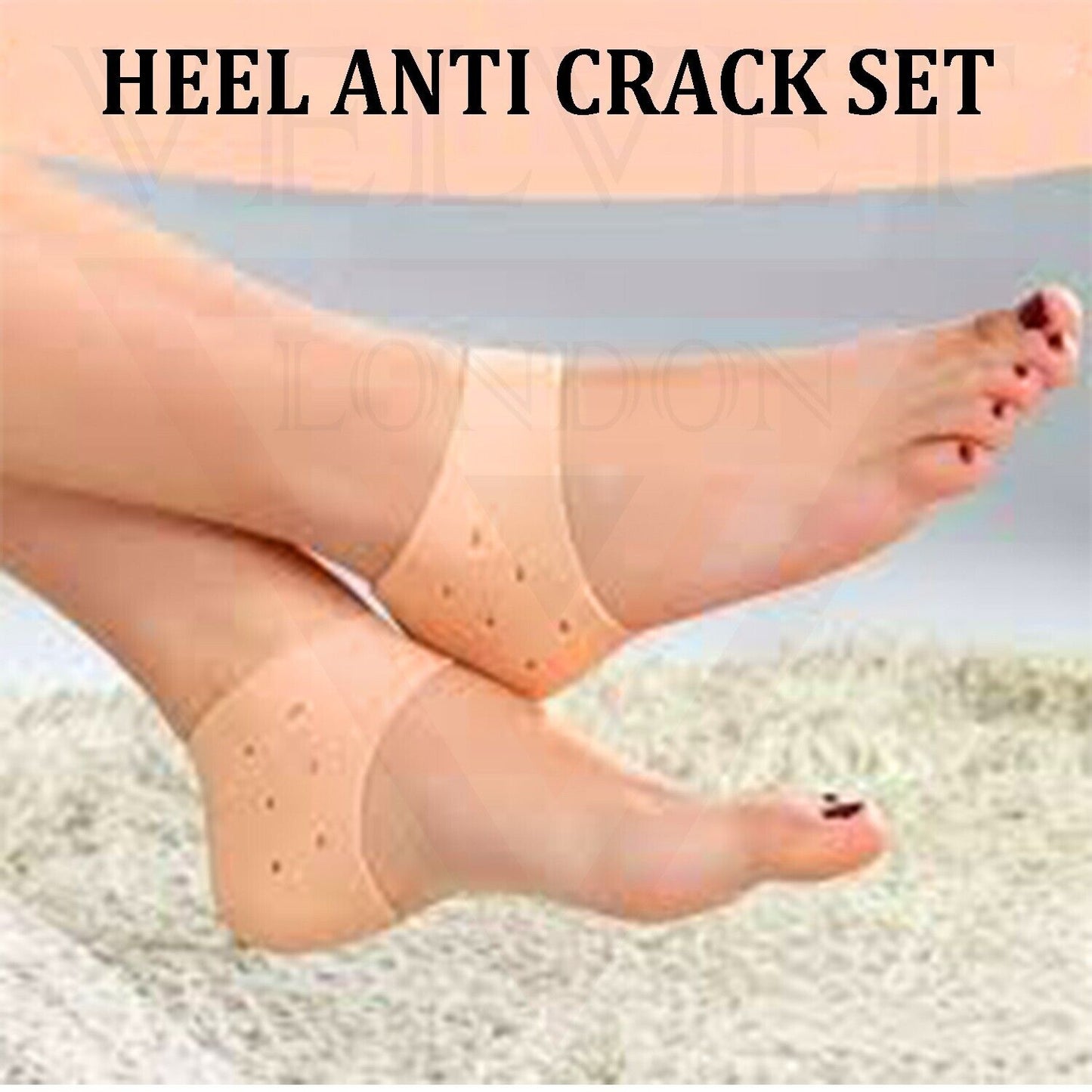 2x Gel Heel Protectors Silicone Heel Sleeves Ankle Protectors Cracked Foot Skin