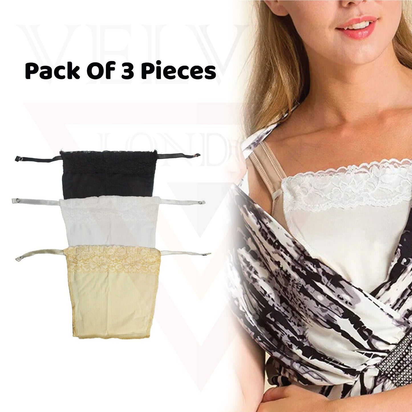 Modesty Panel Cleavage Cover Up Lace Trim Clip On Bra Mock Camisole 3x