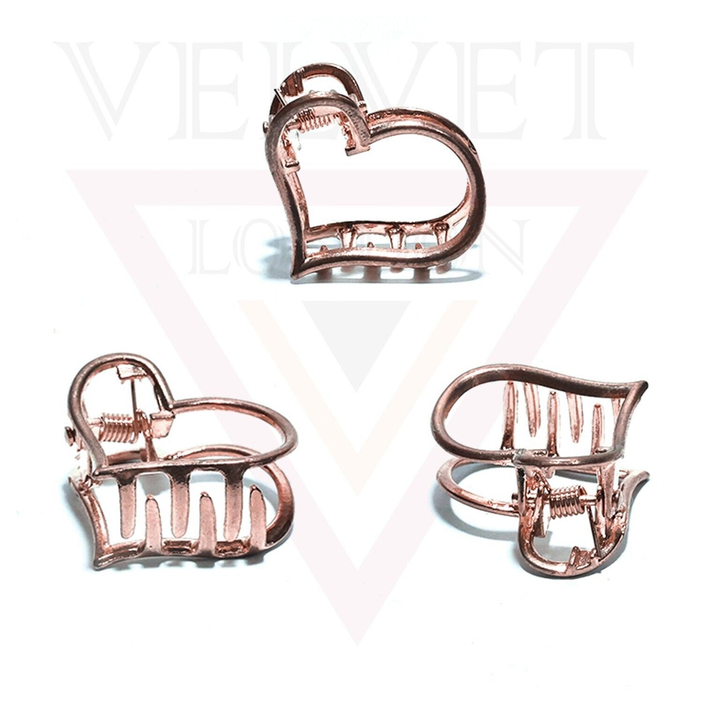 2x Metal Hair Claw Clips Small Heart Hair Clamp Barrette Heart Hairpins Barrette