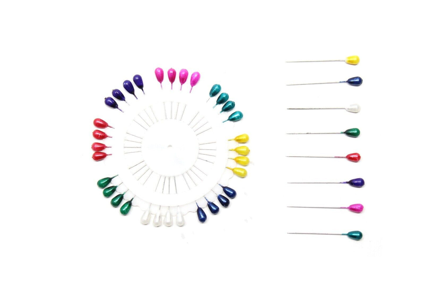 80x Pearl Fine Glass Head Tailors Pin Quilting Sewing Craft Drop Pearl Hijab Pin
