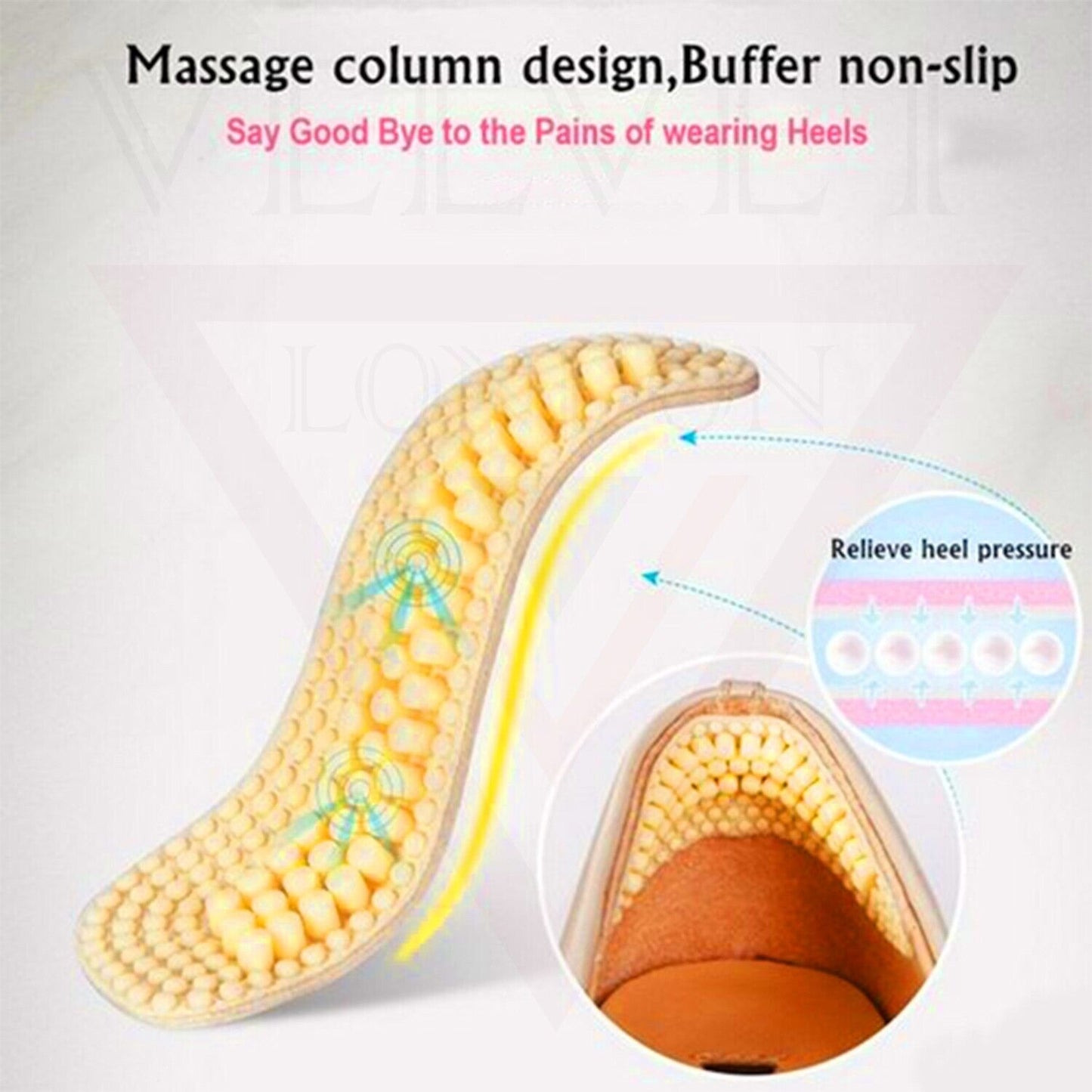 1 Pair Anti Slip Heel Grip Pads Loose Shoes Liner Cushions Foot Care Uk