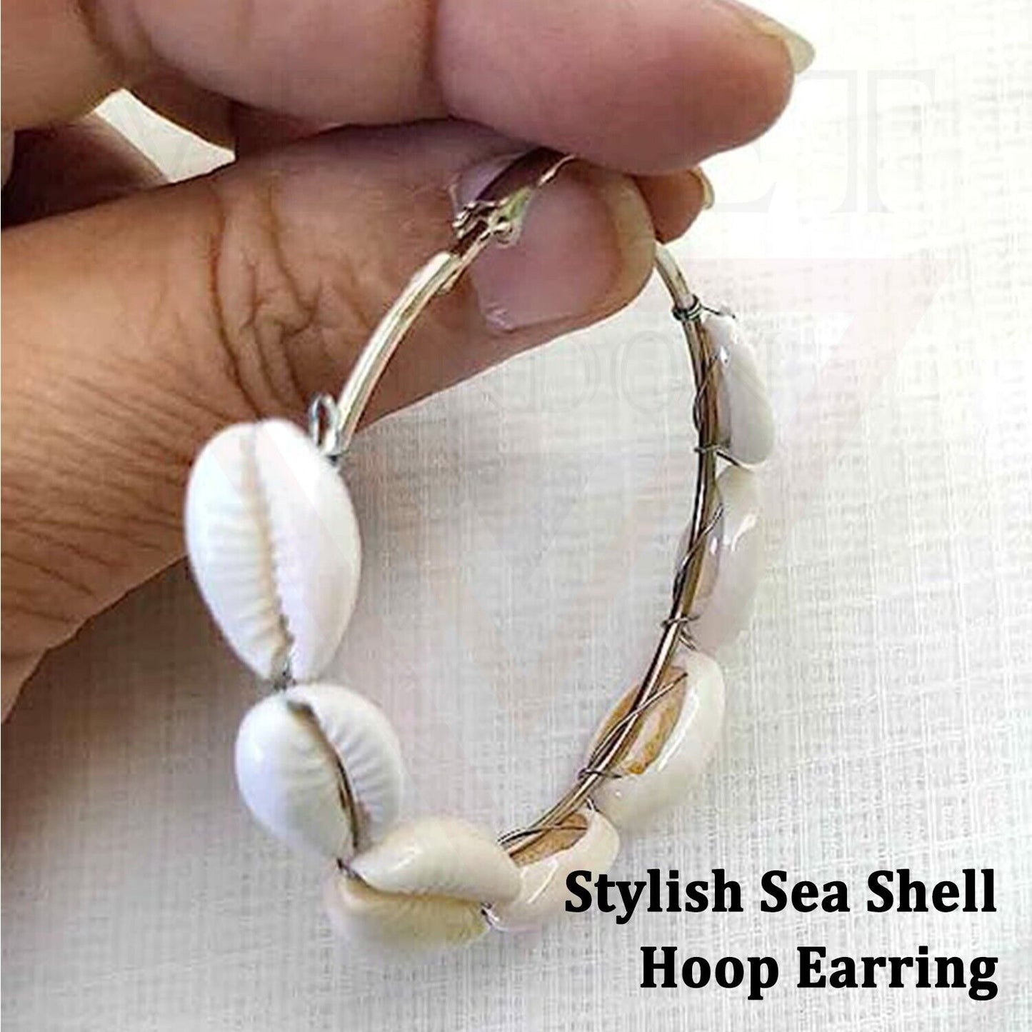 Hoop Earrings Natural Sea Shell Hoop Earring Beach Party Large Stylish Jewellery