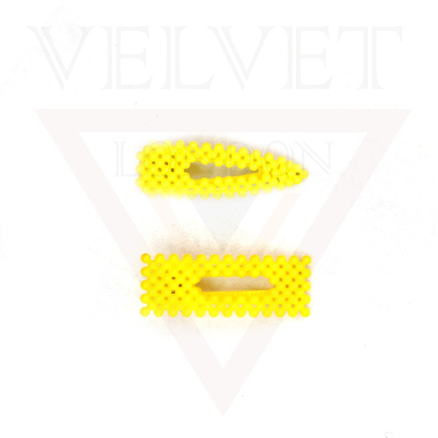2Pcs Hair Clip Pins Triangle & Rectangle Plastic Yellow Hair Barrettes Hairpins