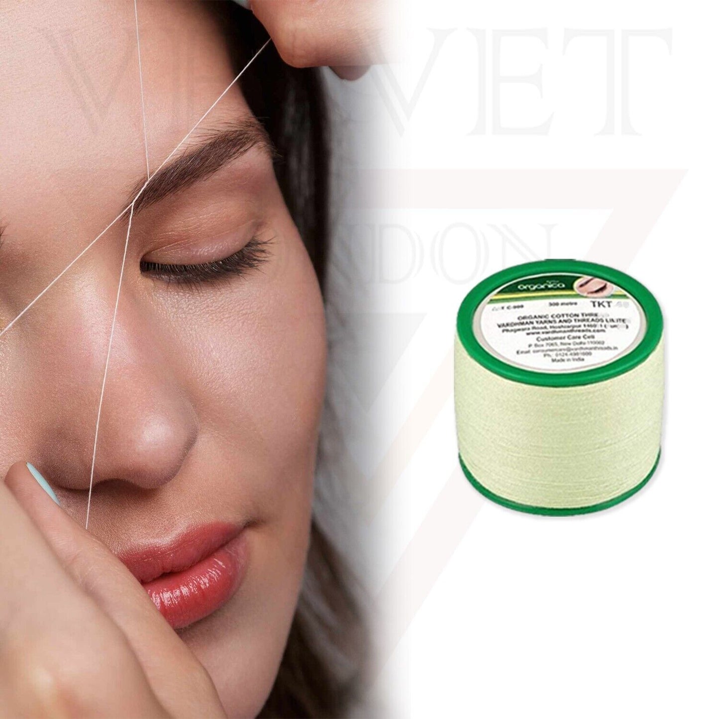 1x Organica Eyebrow Cotton Thread Threading Antiseptic Facial Hair Removal Salon