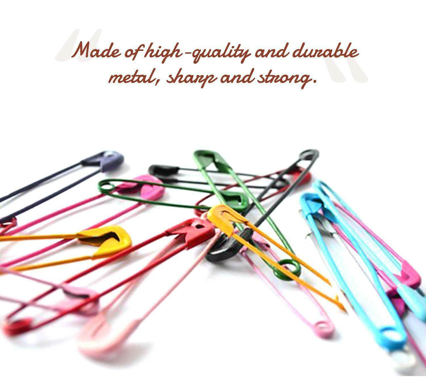 50x Multicolour Frosted Pins Craft Sewing Nickel Metal Plated Safety Pins 4 CM