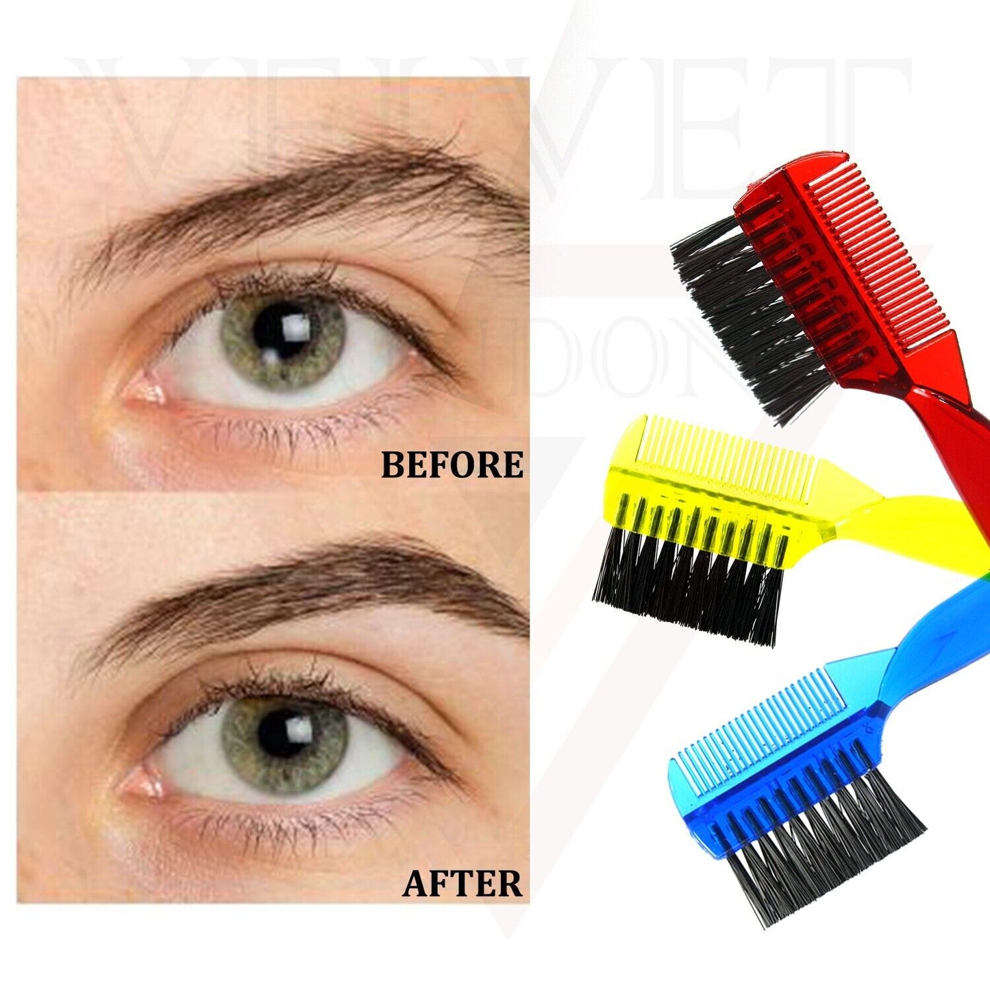 6Pcs Makeup Cosmetic Tools Duo Eyebrow & Eyelash Extension Comb & Brush 2 in 1