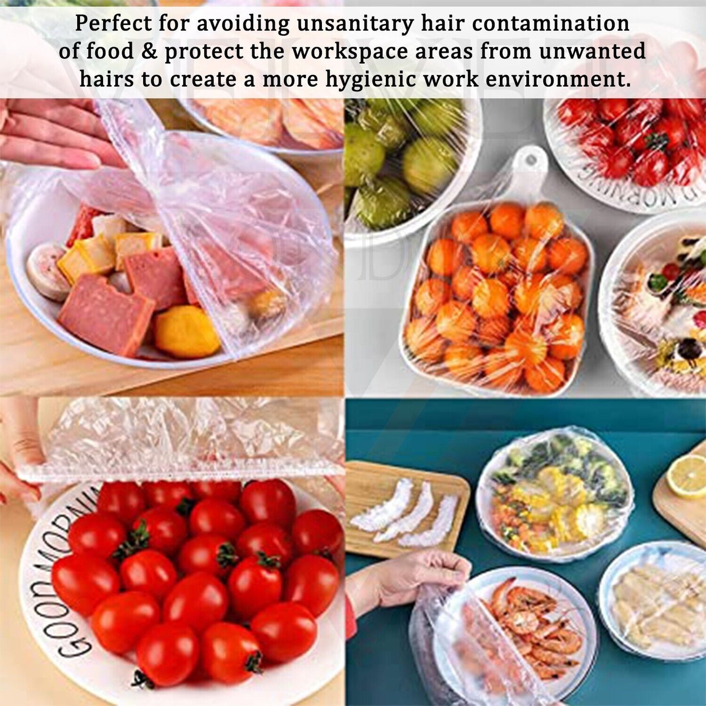100Pcs Disposable Shower Caps Plastic Elastic Bath Hair Caps Home Use Hair Salon