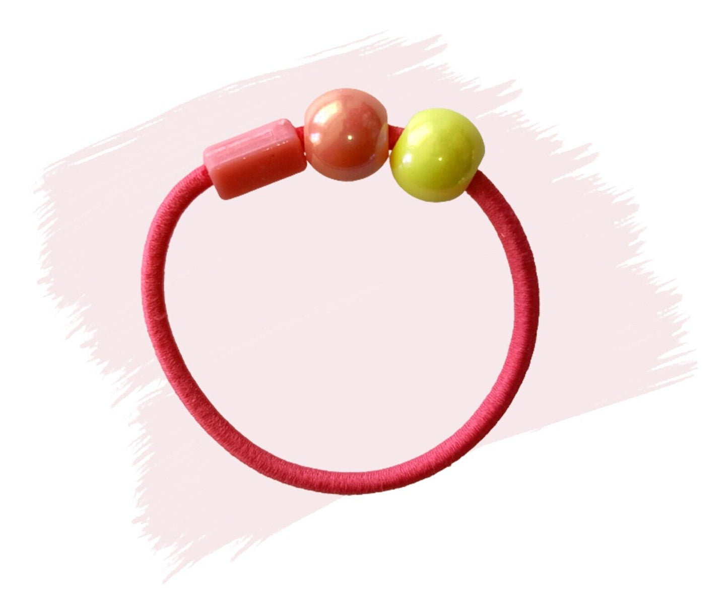 6x Beaded Candy Colour Elastics Ties Ponies Hair Bands Bobbles Head Rope Ties