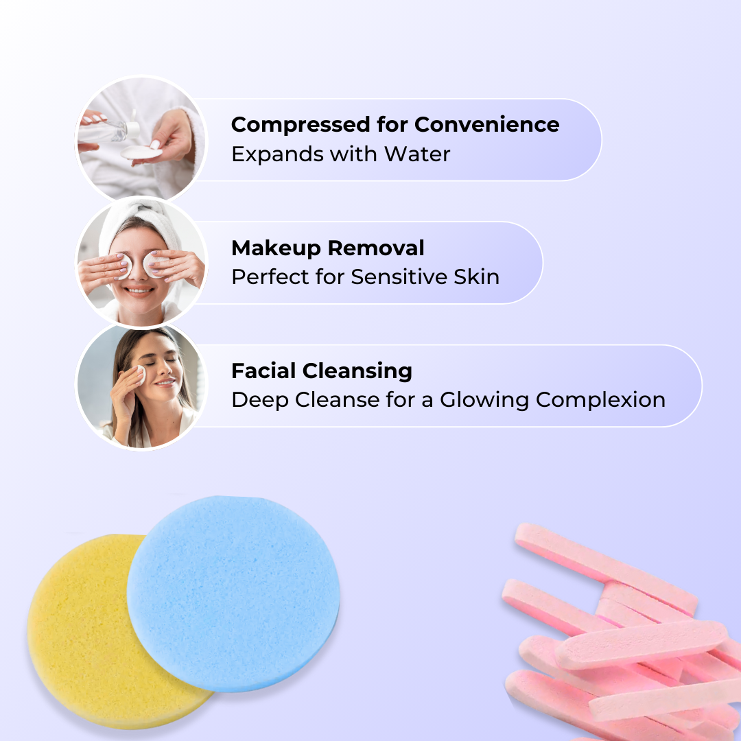 Facial Sponges Reusable Natural Face Sponges Cleansing Mask Sponges Make Up 24PC