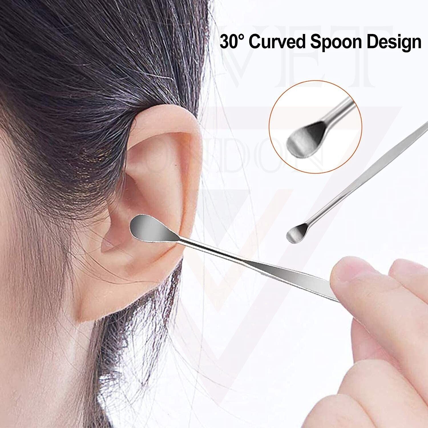 Professional Earplugs and Wax Tool Set, with an Ear Pick Storage Bucket 6pcs