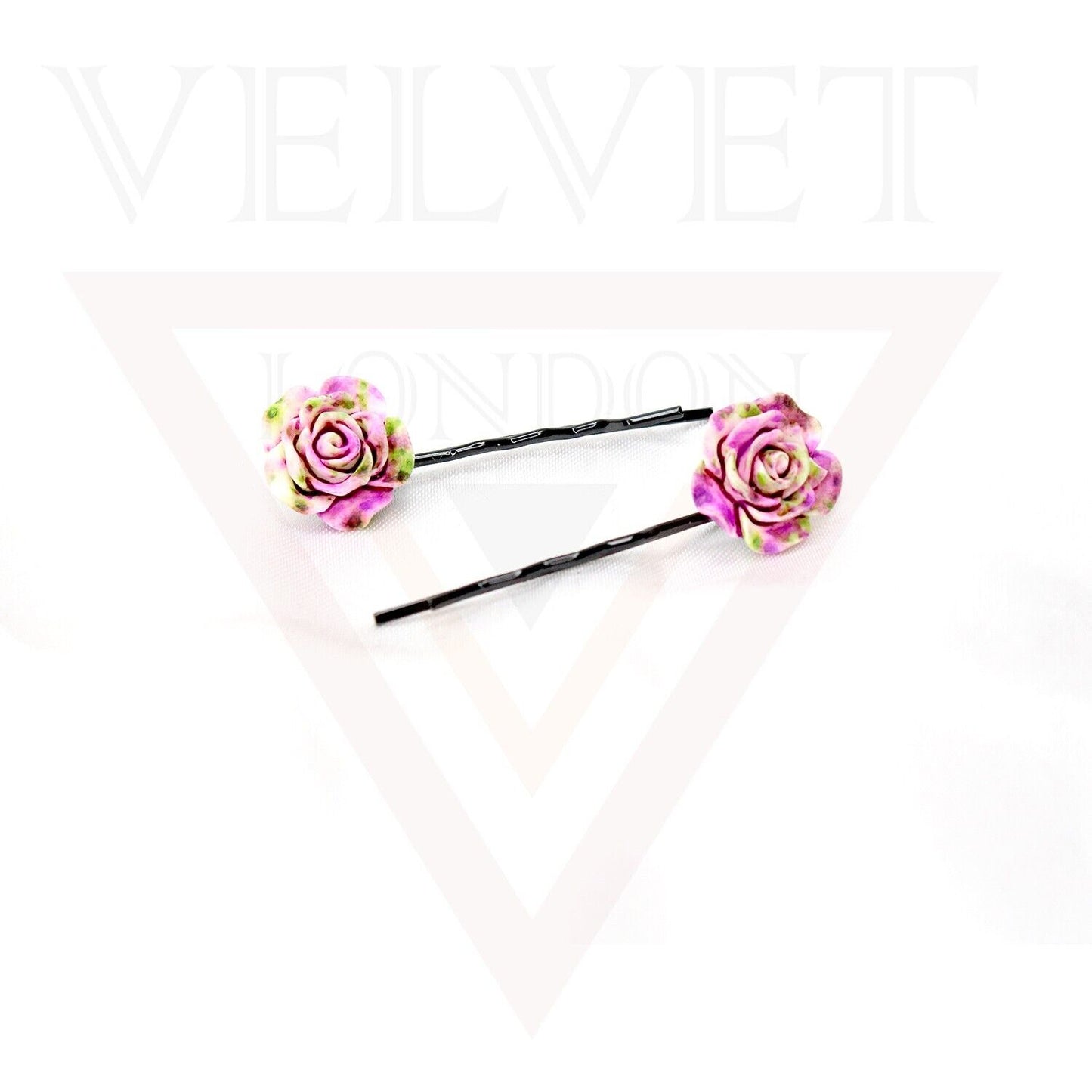 20x Hair Pin Colorful Rose Flower Bobby Pins Hair Clips Metal Grips Slide Pin UK