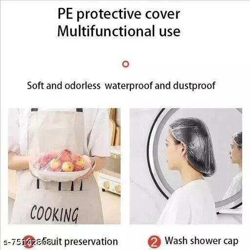Disposable Shower Caps Bath Caps Large Thick Clear Waterproof Hair Solon 50Pcs